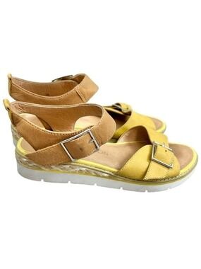 Emilie Karston France Kichou yellow leather platform sandal 38